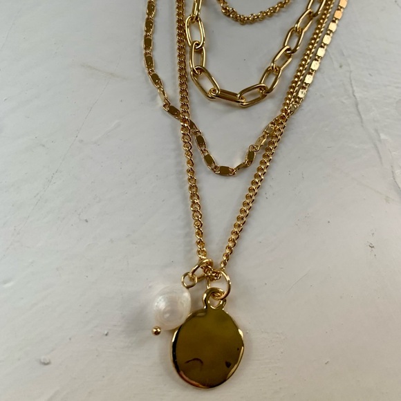 Lovely Multi Strand Necklace with Pendant and Freshwater Pearl - Picture 6 of 7